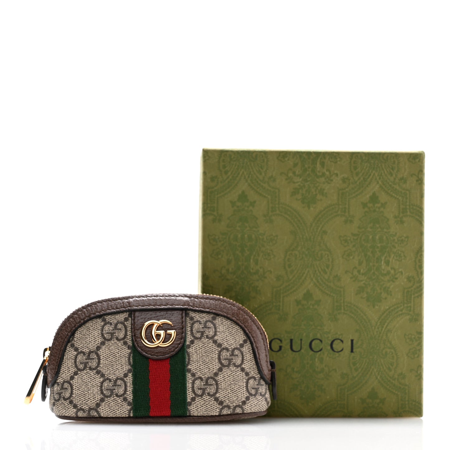 GG Supreme Monogram Web Ophidia Dome Key Pouch Beige New Acero