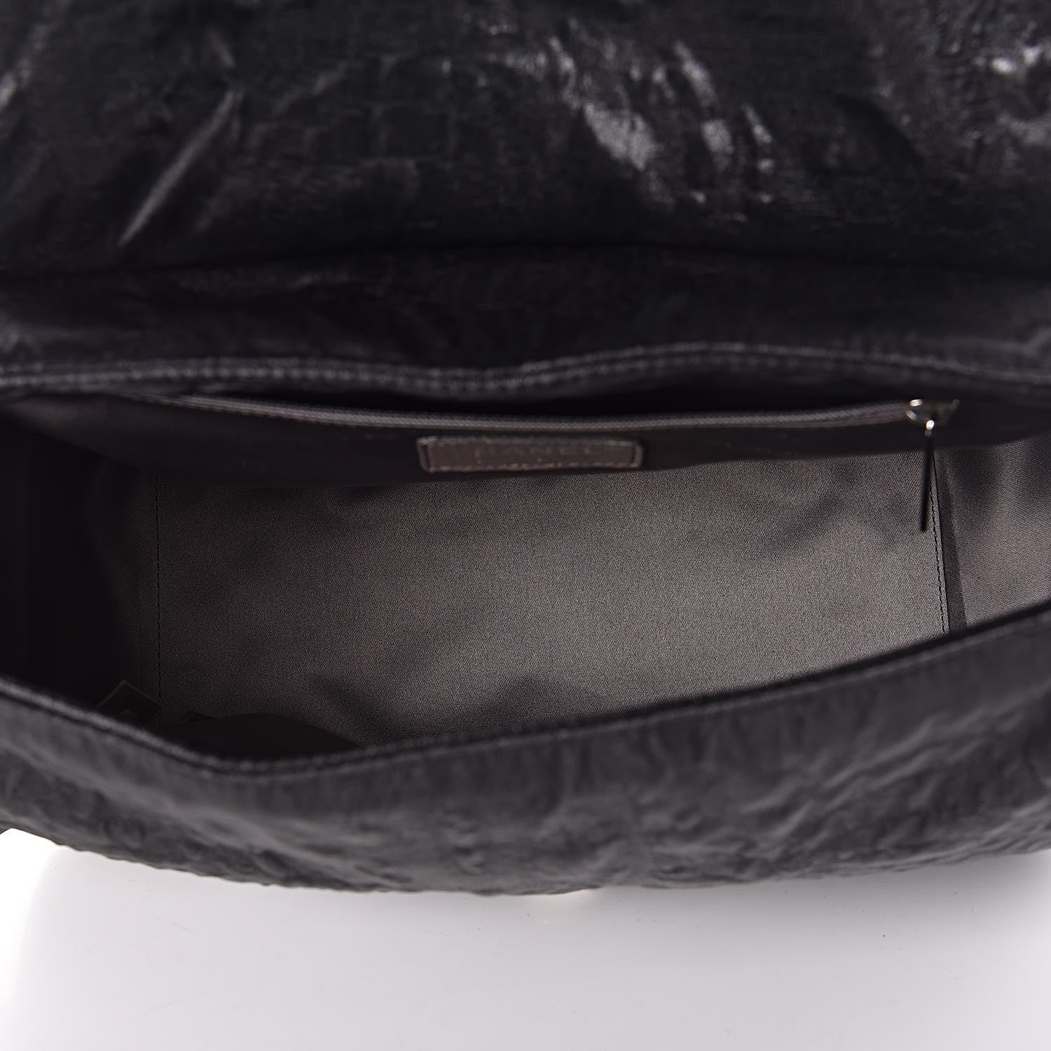 Chanel Crinkled Coated Canvas Quilted Flap Black 5 of 10