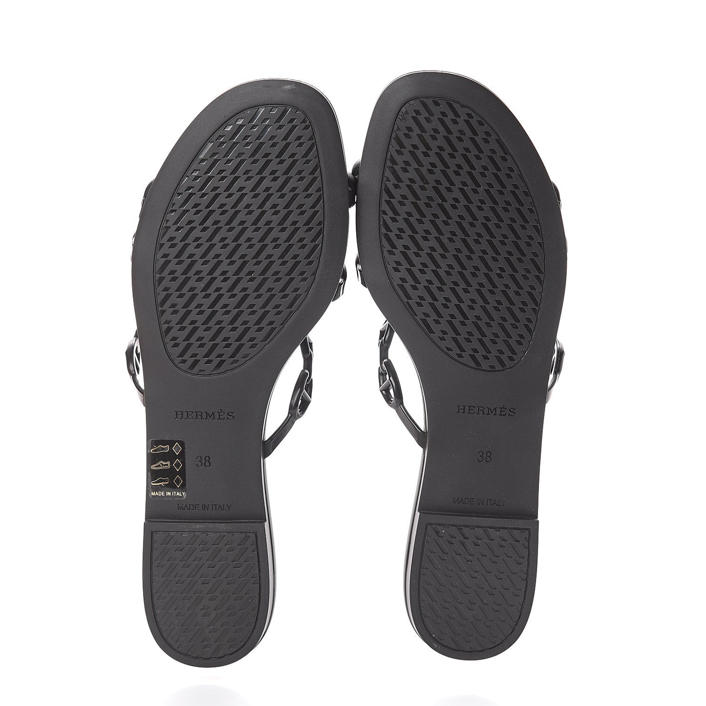 Rubber Chaine d'Ancre Rivage Sandals 38 Black