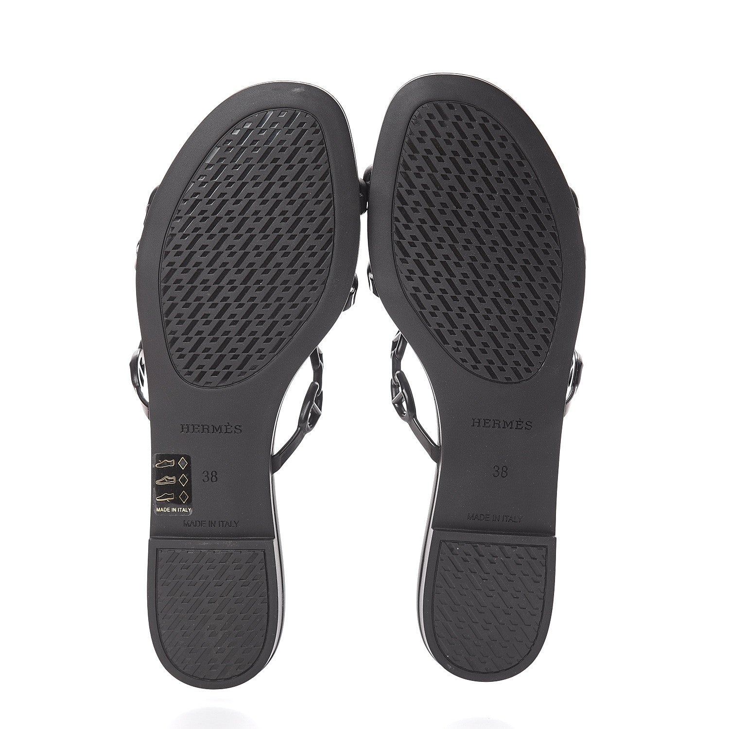 Hermes Rubber Chaine d'Ancre Rivage Sandals 38 Black 7 of 7