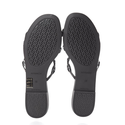 Hermes Rubber Chaine d'Ancre Rivage Sandals 38 Black 7 of 7