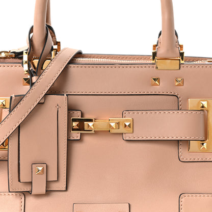 Valentino Garavani Calfskin Twist Lock My Rockstud Shoulder Bag Poudre 7 of 9