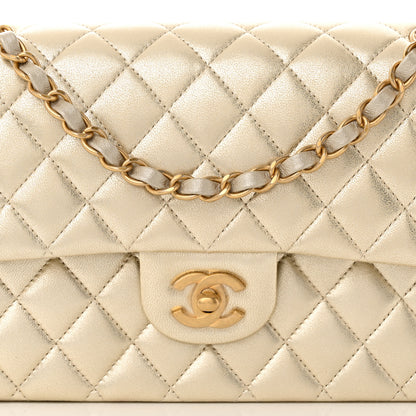Chanel Metallic Lambskin Quilted Medium Double Flap Gold 8 of 11