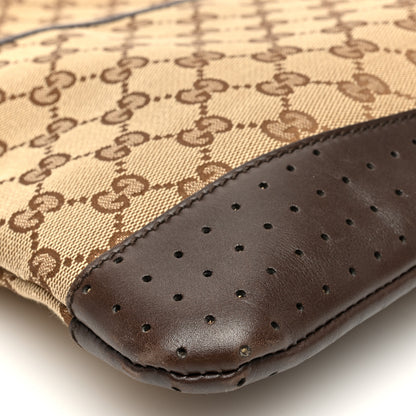 Gucci Monogram Calfskin Perforated Medium Flat Messenger Bag Dark Brown 10 of 11