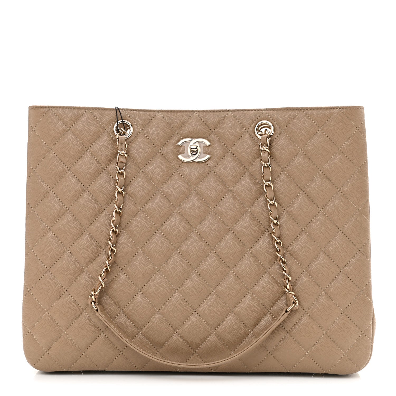 Chanel Calfskin Quilted Large Classic Shopping Tote Beige 1 of 10