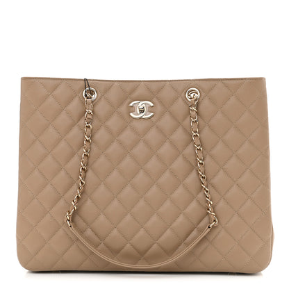 Chanel Calfskin Quilted Large Classic Shopping Tote Beige 1 of 10