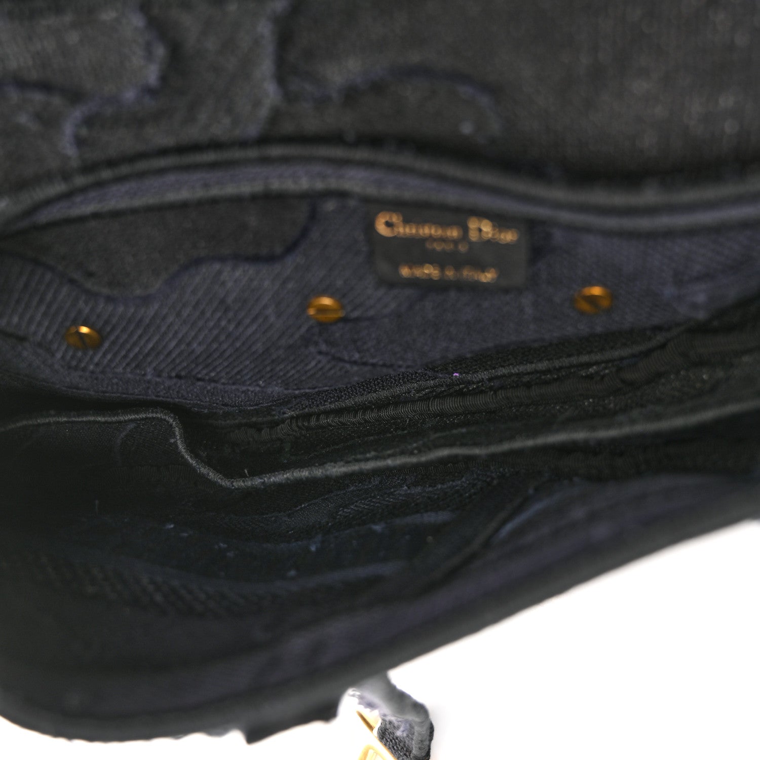 Christian Dior Canvas Embroidered Camouflage Saddle Bag Blue 5 of 11