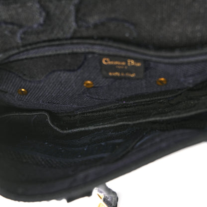 Christian Dior Canvas Embroidered Camouflage Saddle Bag Blue 5 of 11
