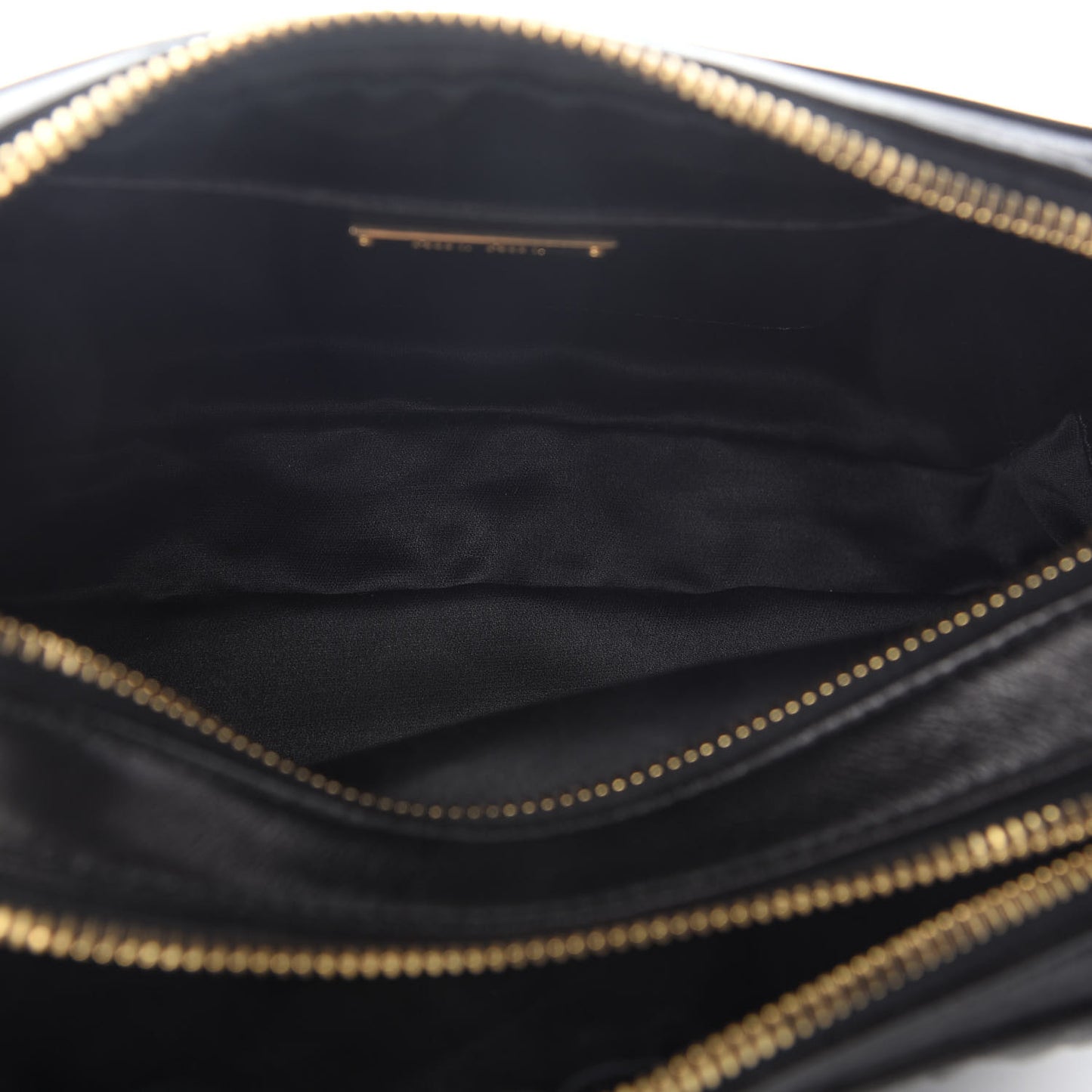 Nappa Matelasse Double Zip Pochette Clutch Black