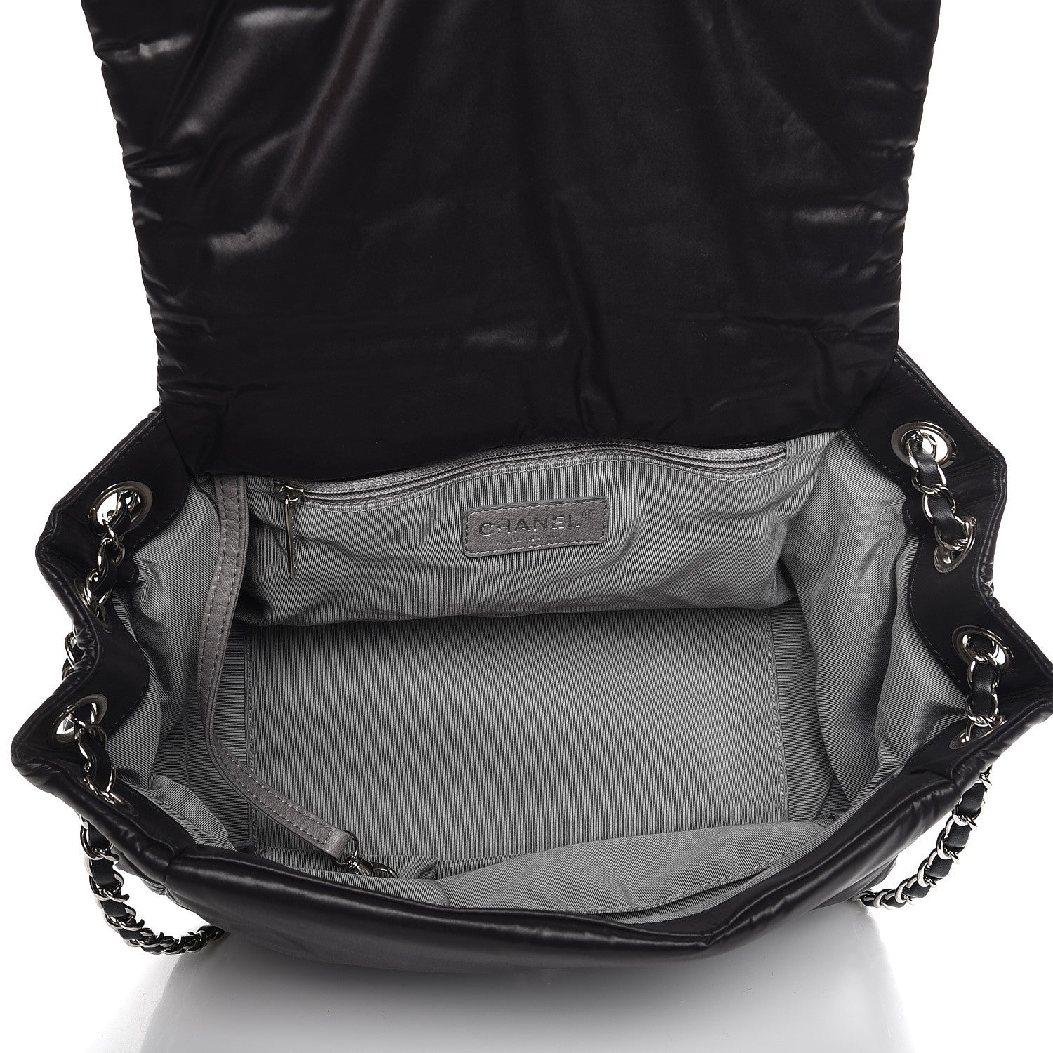 Chanel Nylon Quilted Tweed Stitch Bubble Flap Black 5 of 7