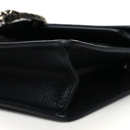 Gucci Jacquard Black Denim GG Monogram Textured Dollar Calfskin Small Dionysus Shoulder Bag Black Ivory 11 of 11