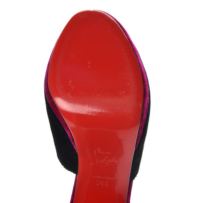 Christian Louboutin Velvet Donaflor 100 Platform Slide Sandals 36.5 Figue 8 of 9