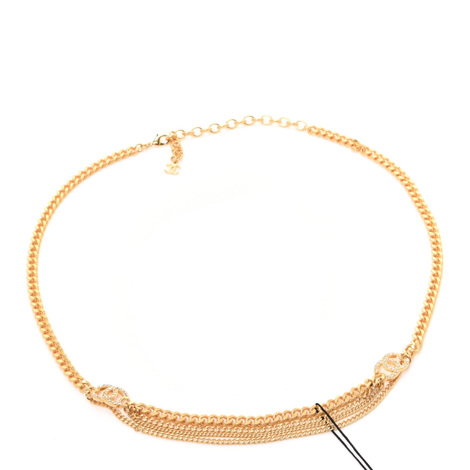 Chanel Crystal CC Multi Strand Chain Belt 75 Gold 1 of 5