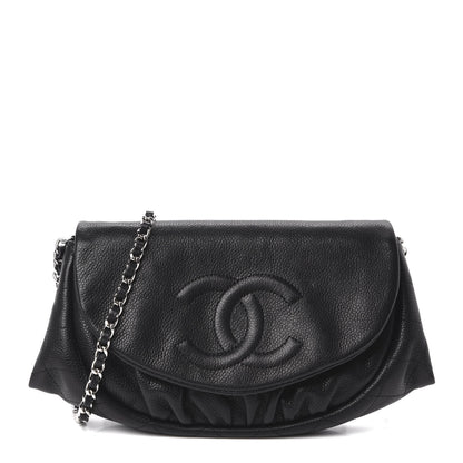 Chanel Caviar Half Moon Wallet On Chain WOC Black 1 of 12