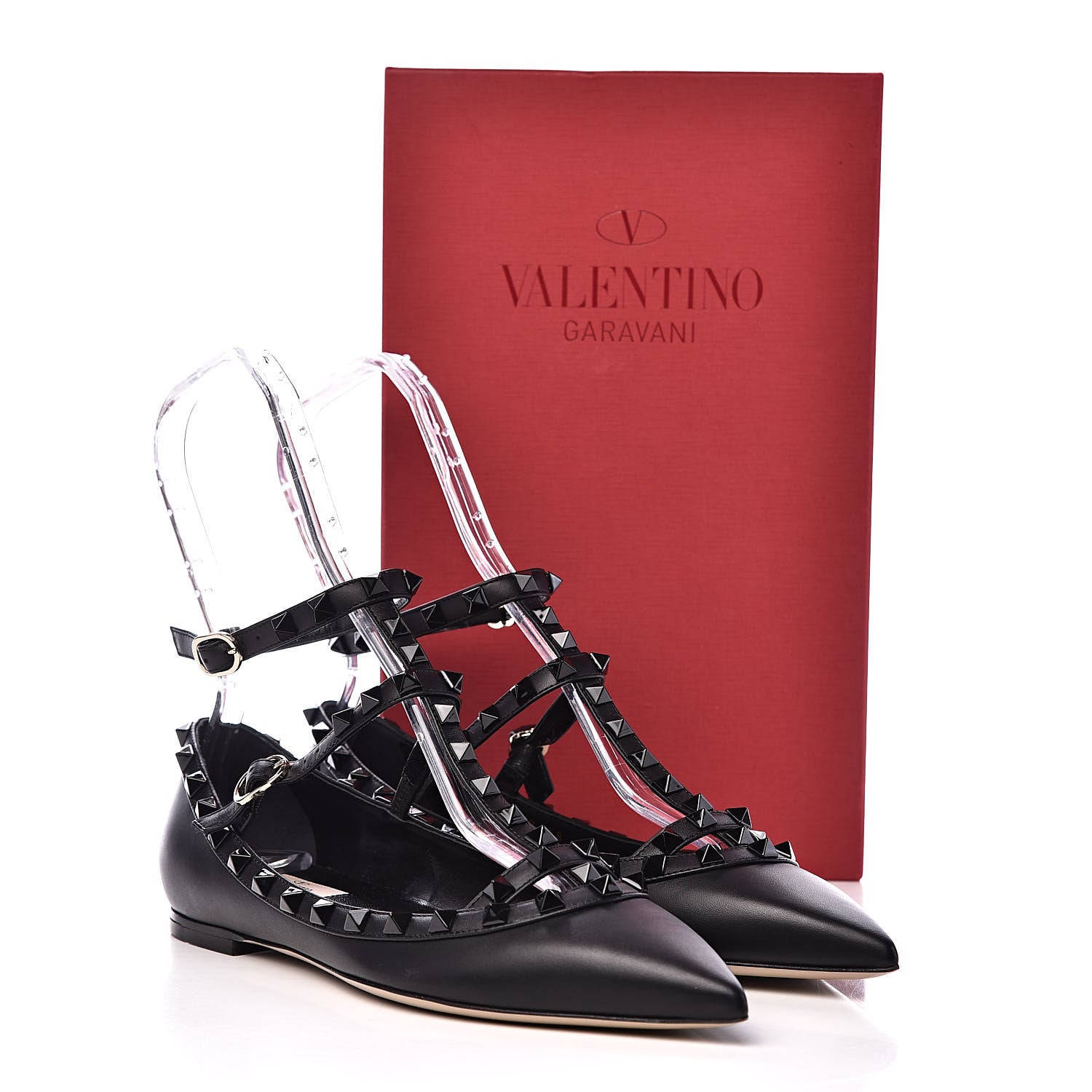 Valentino Garavani Nappa Rockstud Cage Ballerina Flats 38 Black 10 of 10