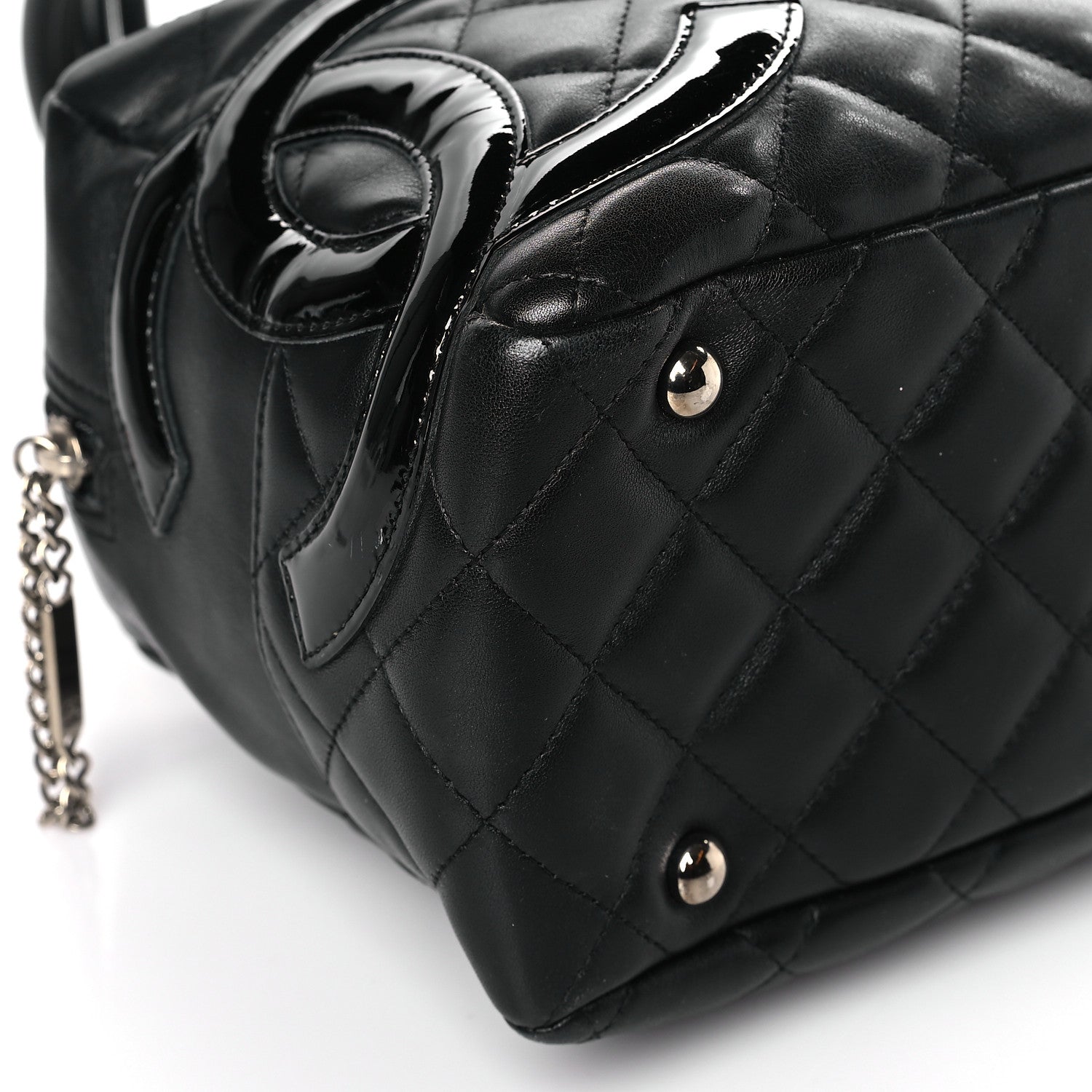 Chanel Calfskin Quilted Large Cambon Bowler Black 8 of 9