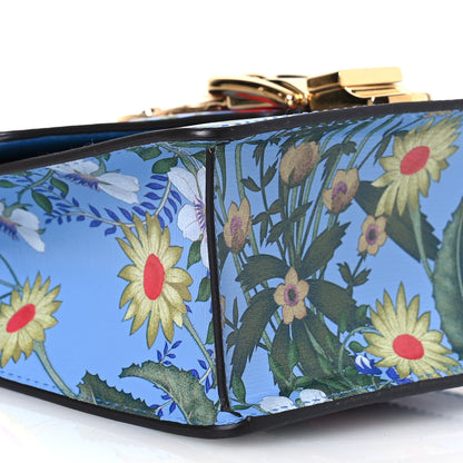 Gucci Shangai Calfskin Web New Flora Mini Sylvie Chain Shoulder Bag Azure 9 of 10