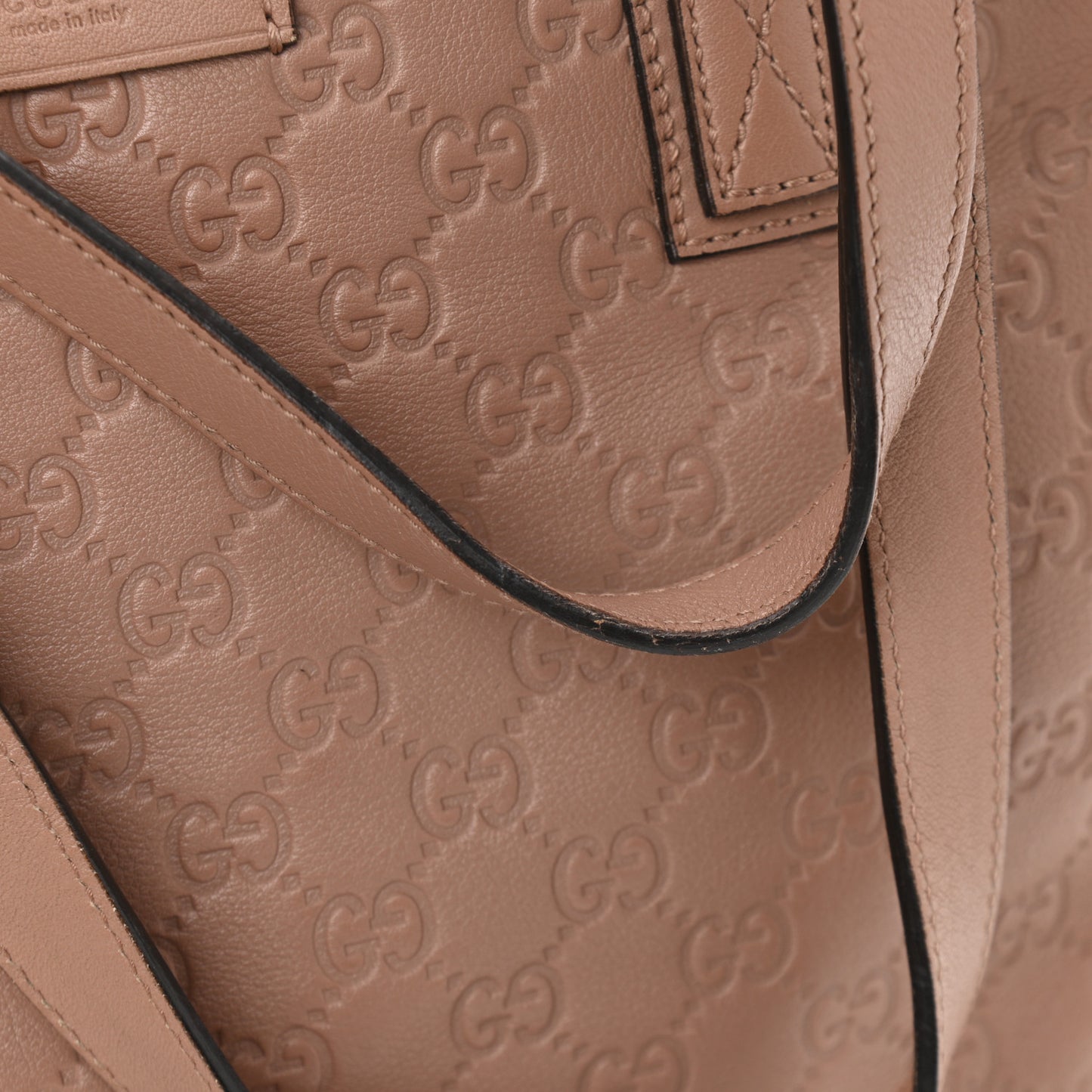 Guccissima Medium Zippered Shopping Tote Rose Beige