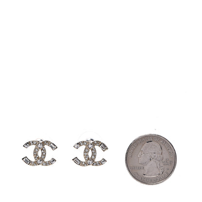 Chanel Crystal Baguette CC Earrings Gold 2 of 5