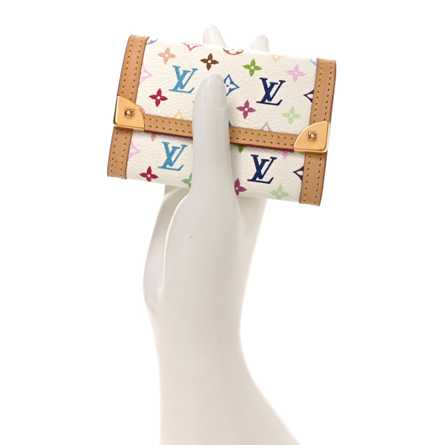 Monogram Multicolor Porte-Monnaie Plat Coin Purse White
