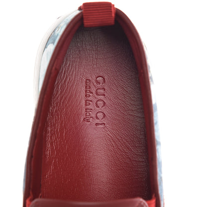 Gucci GG Supreme Monogram Blooms Womens Slip On Sneakers 38.5 Beige Blue Navy Red 7 of 9