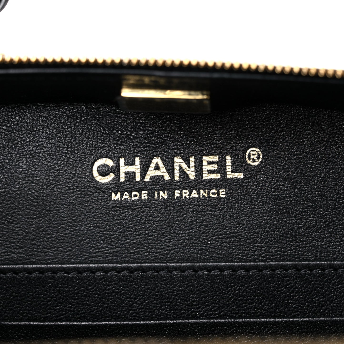 Lambskin Quilted Top Handle Small Vanity Case Black