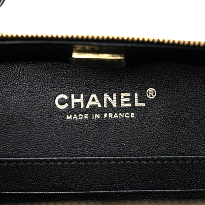 Chanel Lambskin Quilted Top Handle Small Vanity Case Black 5 of 9