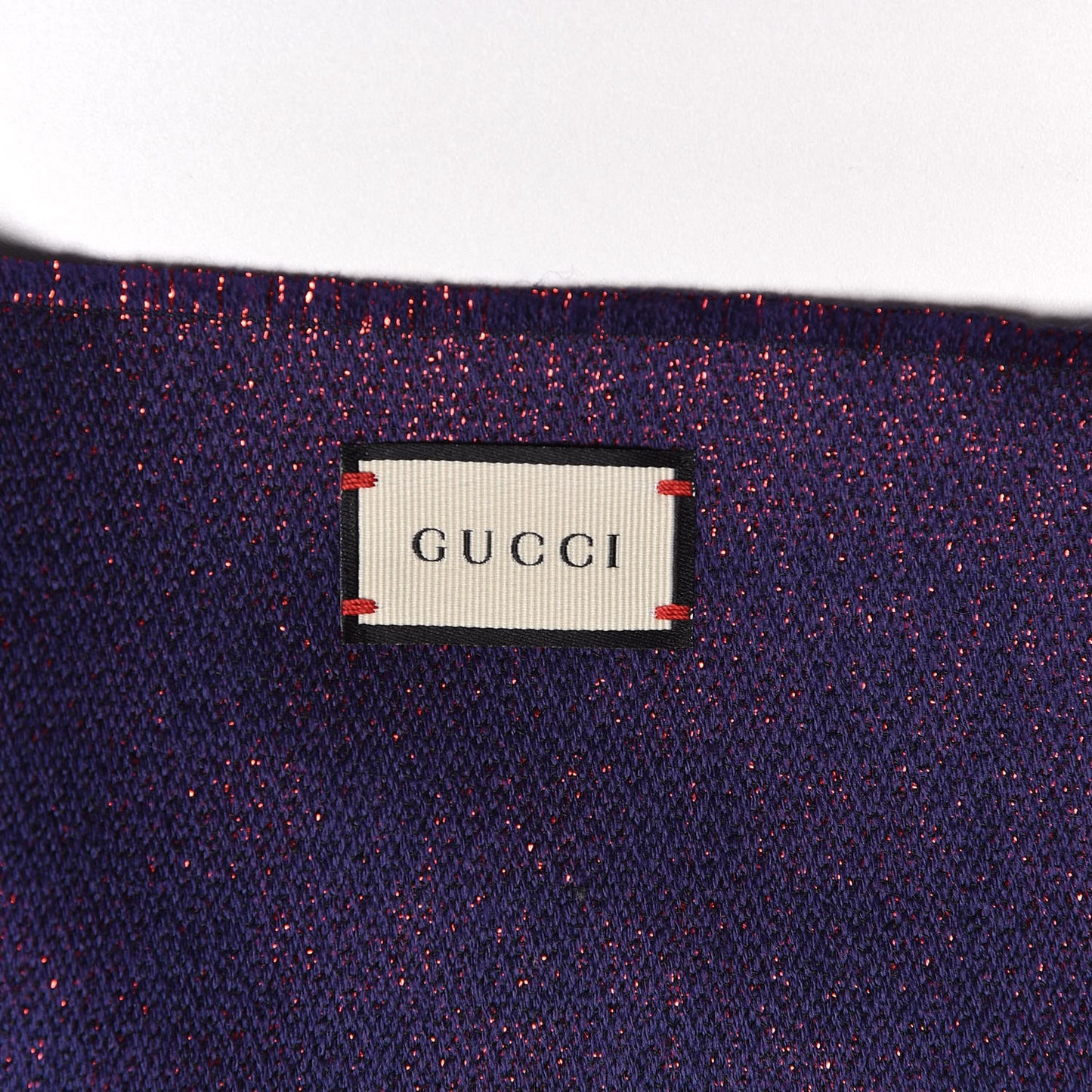 Wool Silk Jacquard GG Monogram Stenix Scarf Navy Red