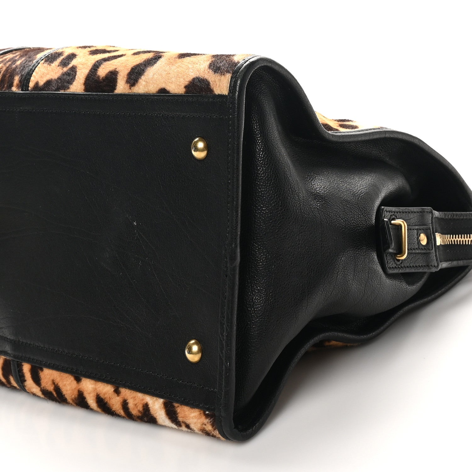 Saint Laurent Pony Hair Leopard Print Large Cabas Chyc Black 9 of 9