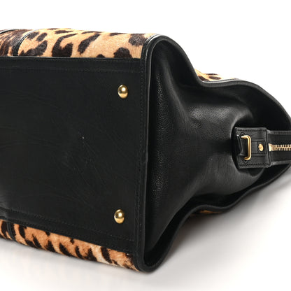Saint Laurent Pony Hair Leopard Print Large Cabas Chyc Black 9 of 9