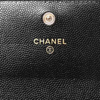 Chanel Caviar Quilted Pearl Coco Candy Wallet Black 7 of 9