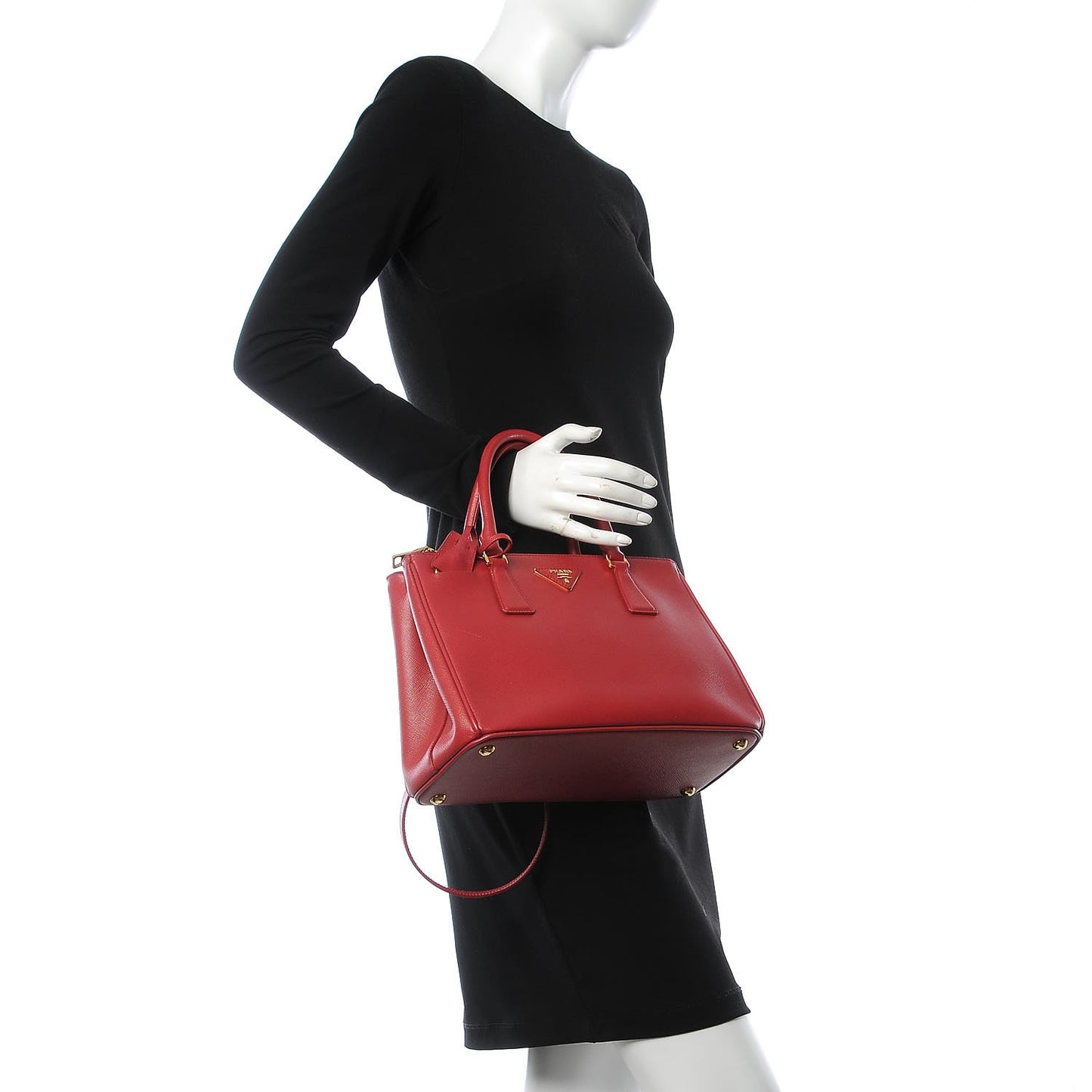 Saffiano Small Galleria Double Zip Tote Fuoco