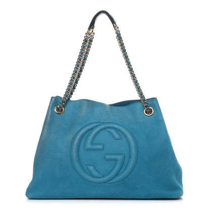 Gucci Vitello Range Medium Soho Chain Shoulder Bag Deep Cobalt 1 of 18