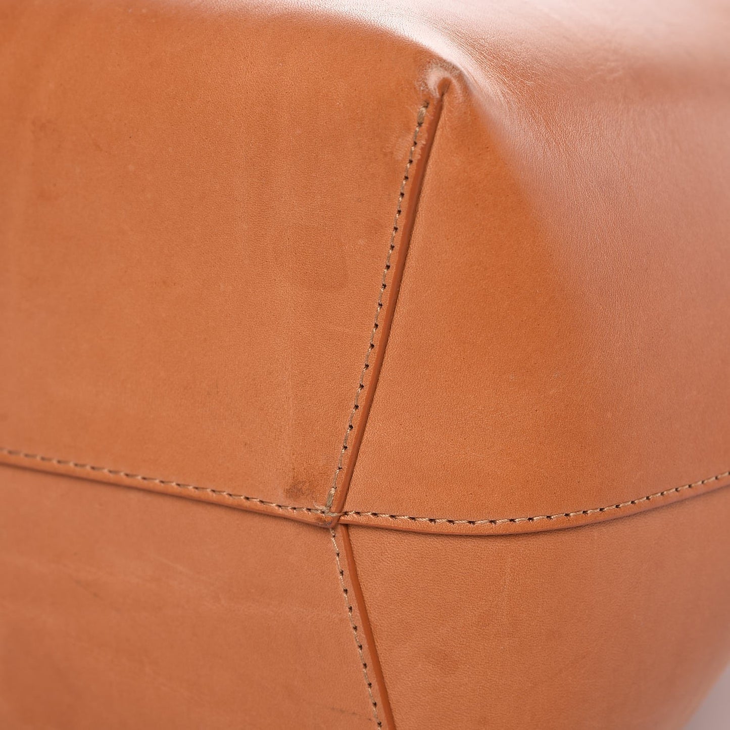Vegetable Tanned Calfskin Bucket Bag Cammello Azzurro