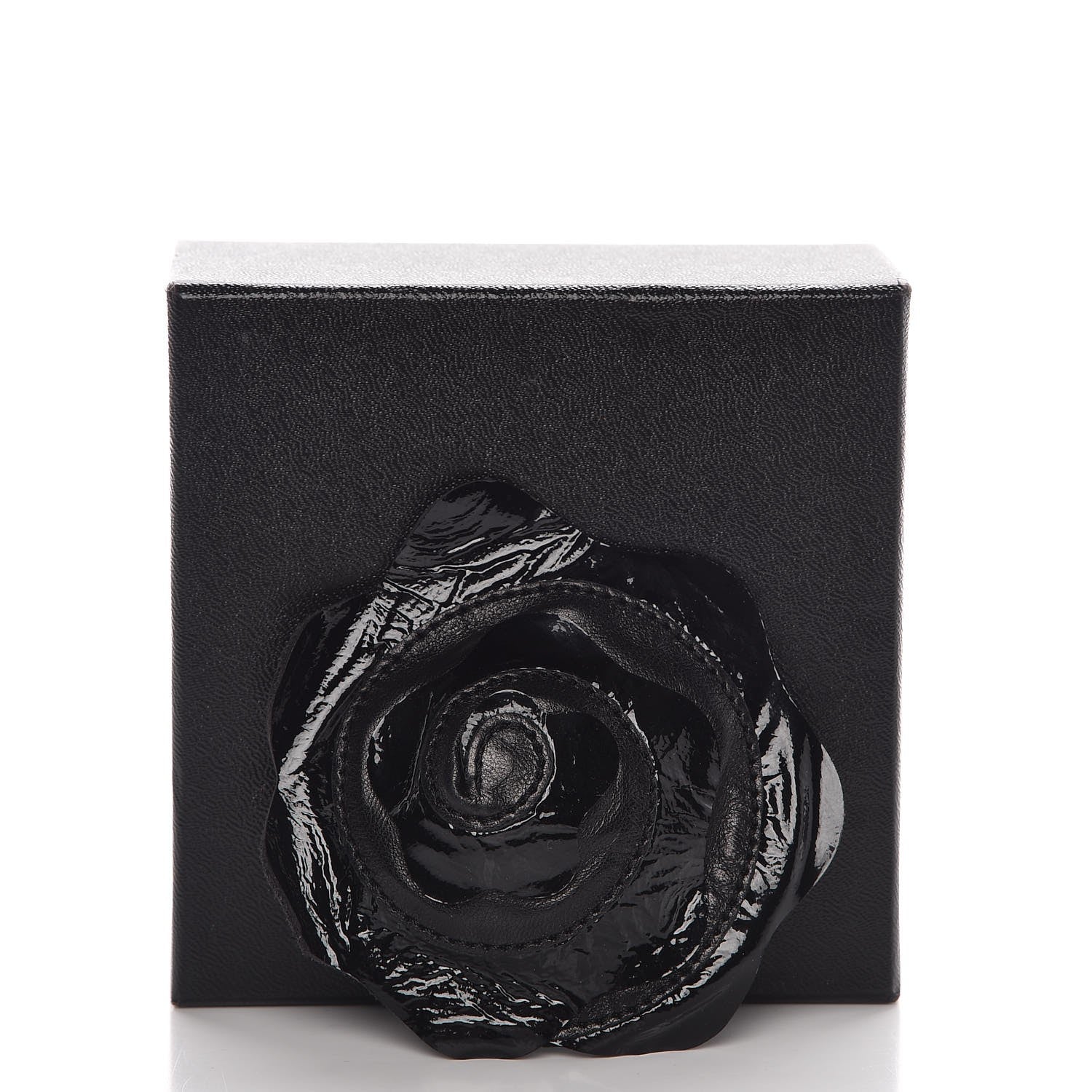 Chanel Patent Calfskin Camellia Brooch Black 5 of 5