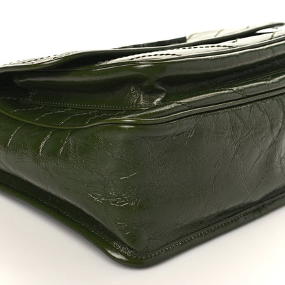 Saint Laurent Crinkled Calfskin Matelasse Monogram Medium Niki Chain Satchel Military Olive 7 of 8