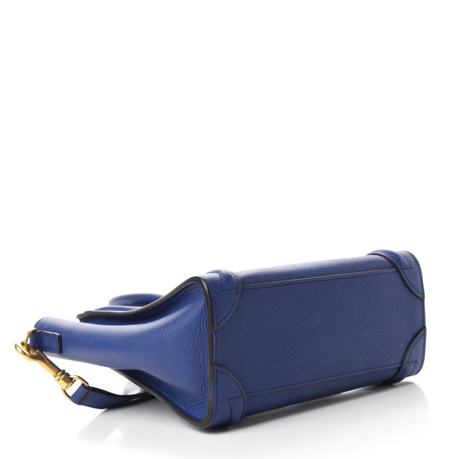 Celine Drummed Calfskin Nano Luggage Indigo 4 of 9
