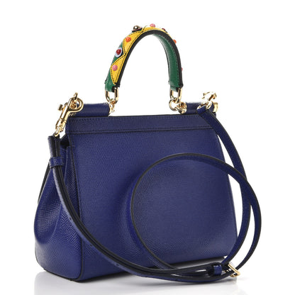 Dolce & Gabbana Dauphine Small Miss Sicily Embellished Handle Satchel Bleuette 4 of 7