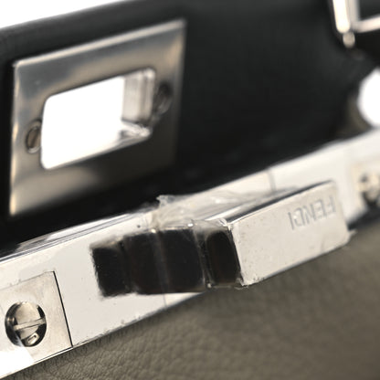Fendi Cuoio Romano Selleria Bi-Color Mini Peekaboo Iconic Satchel Asfalto Latte 10 of 11