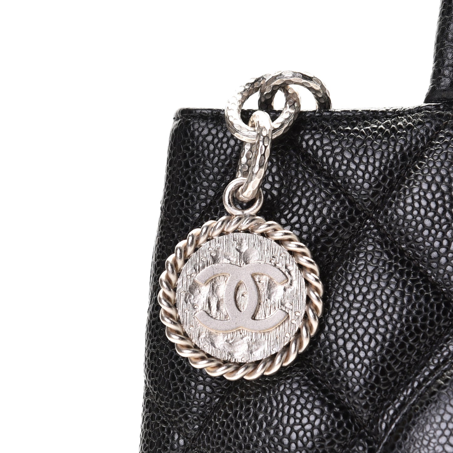 Caviar Quilted Medallion Tote Black