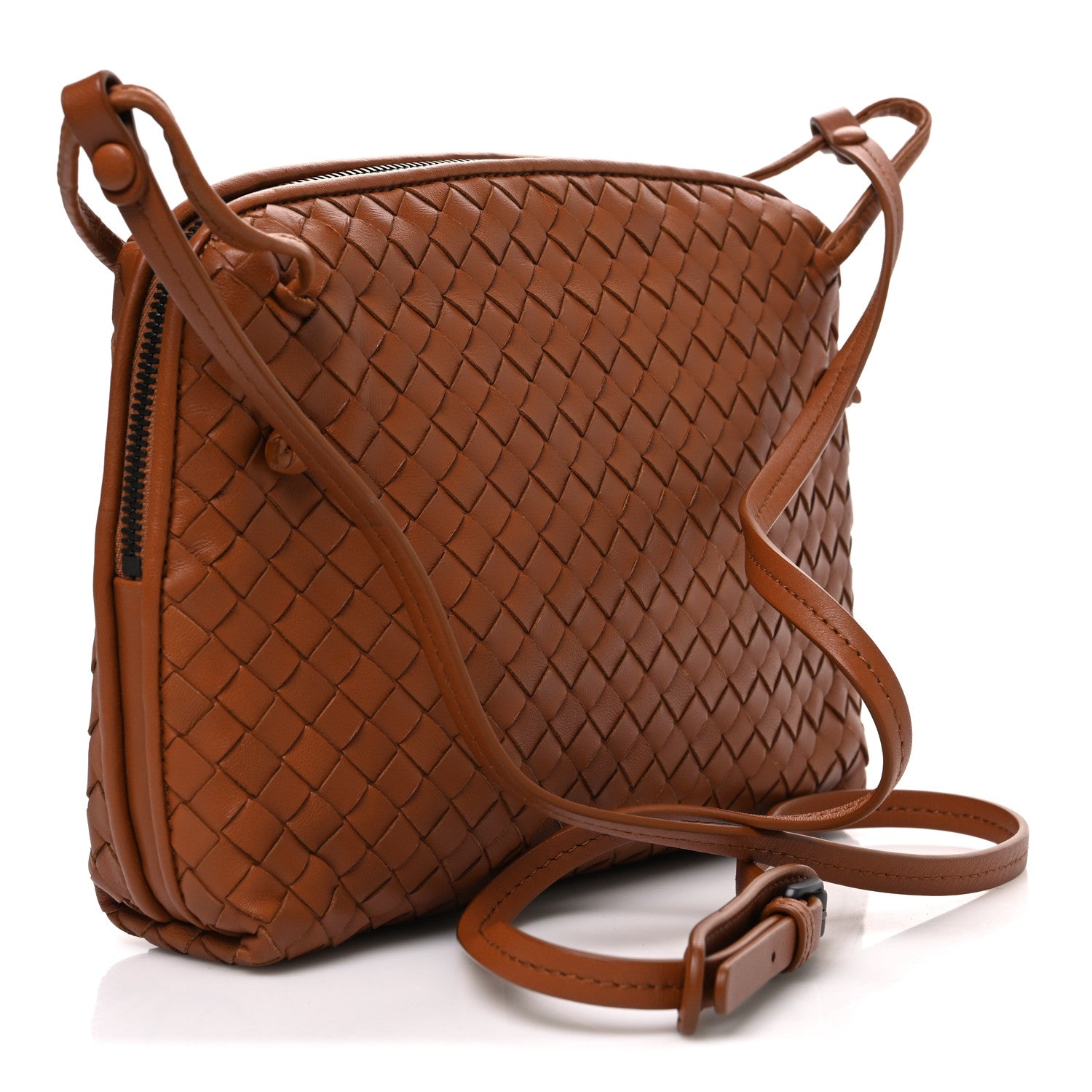 Bottega Veneta Nappa Intrecciato Nodini Crossbody Messenger Noce 3 of 11