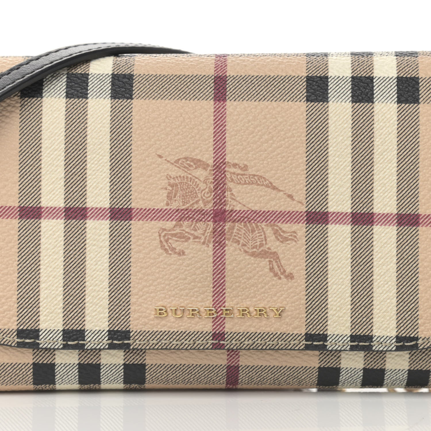 Burberry Haymarket Check Henley Wallet On Chain Black 9 of 13