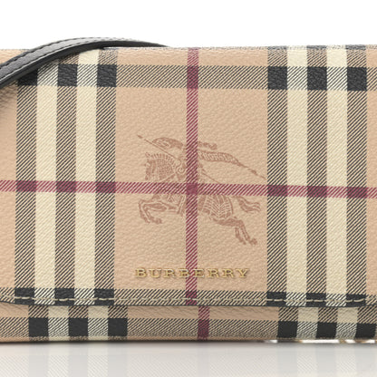 Burberry Haymarket Check Henley Wallet On Chain Black 9 of 13