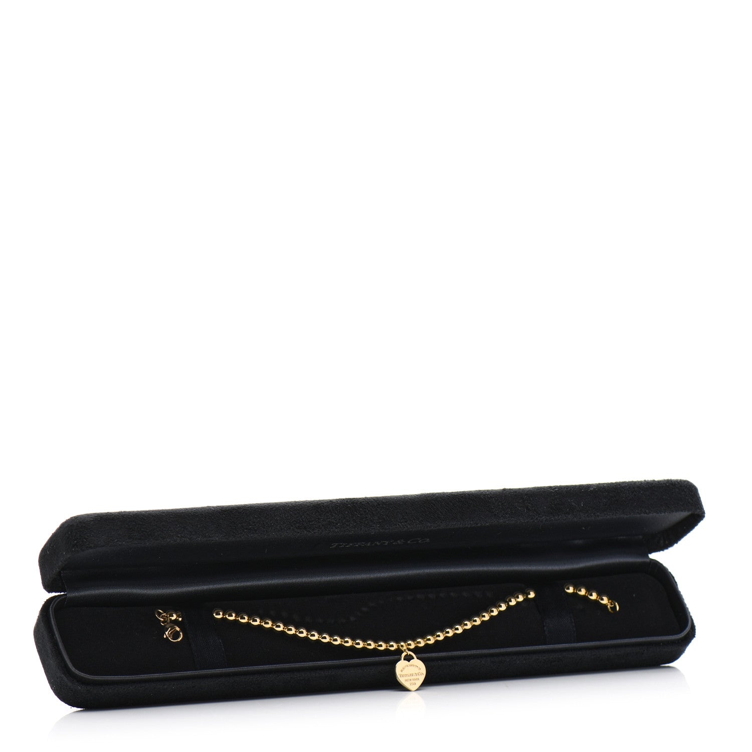 Tiffany 18K Yellow Gold 4mm Return To Tiffany Bead Heart Tag Bracelet 5 of 5