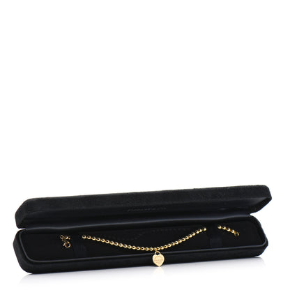 Tiffany 18K Yellow Gold 4mm Return To Tiffany Bead Heart Tag Bracelet 5 of 5