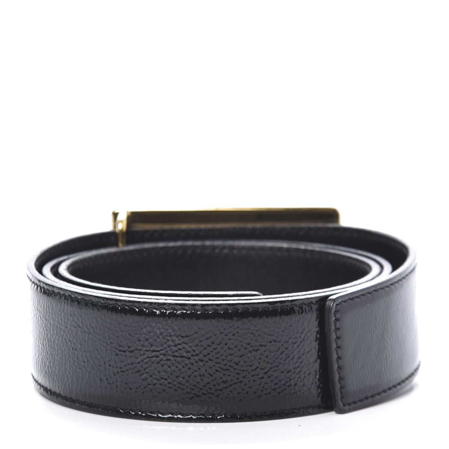 Patent Calfskin Y-Mail Belt 75 30 Black