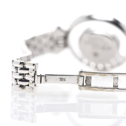 Chopard 18K White Gold Diamond Pave Bezel 24mm Happy Diamonds Oval Bow Tie Quartz Watch 4 of 6