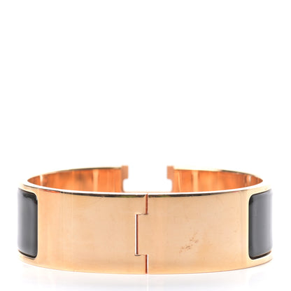 Hermes Enamel Wide Clic Clac H Bracelet GM Black 3 of 4