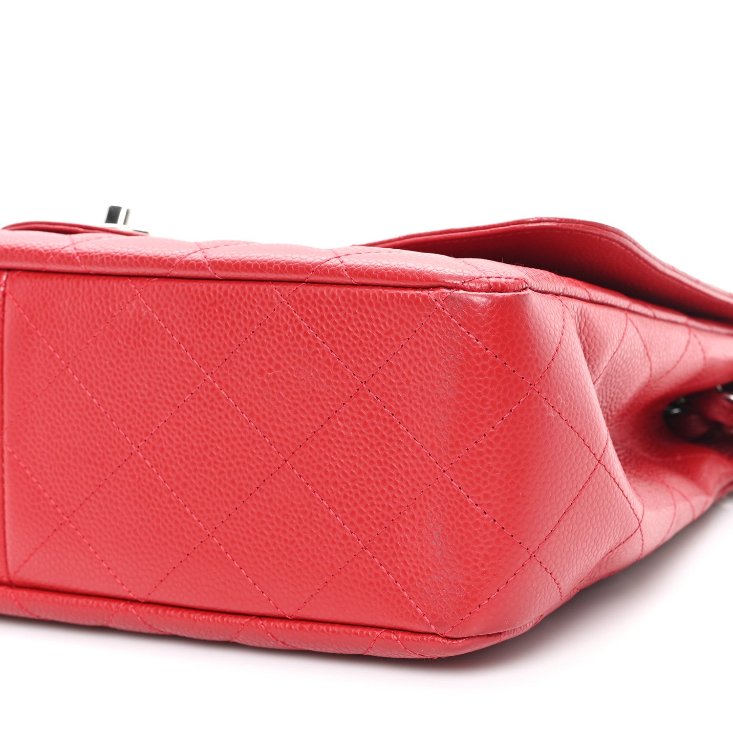 Chanel Caviar Quilted Jumbo Single Flap Red 10 of 11