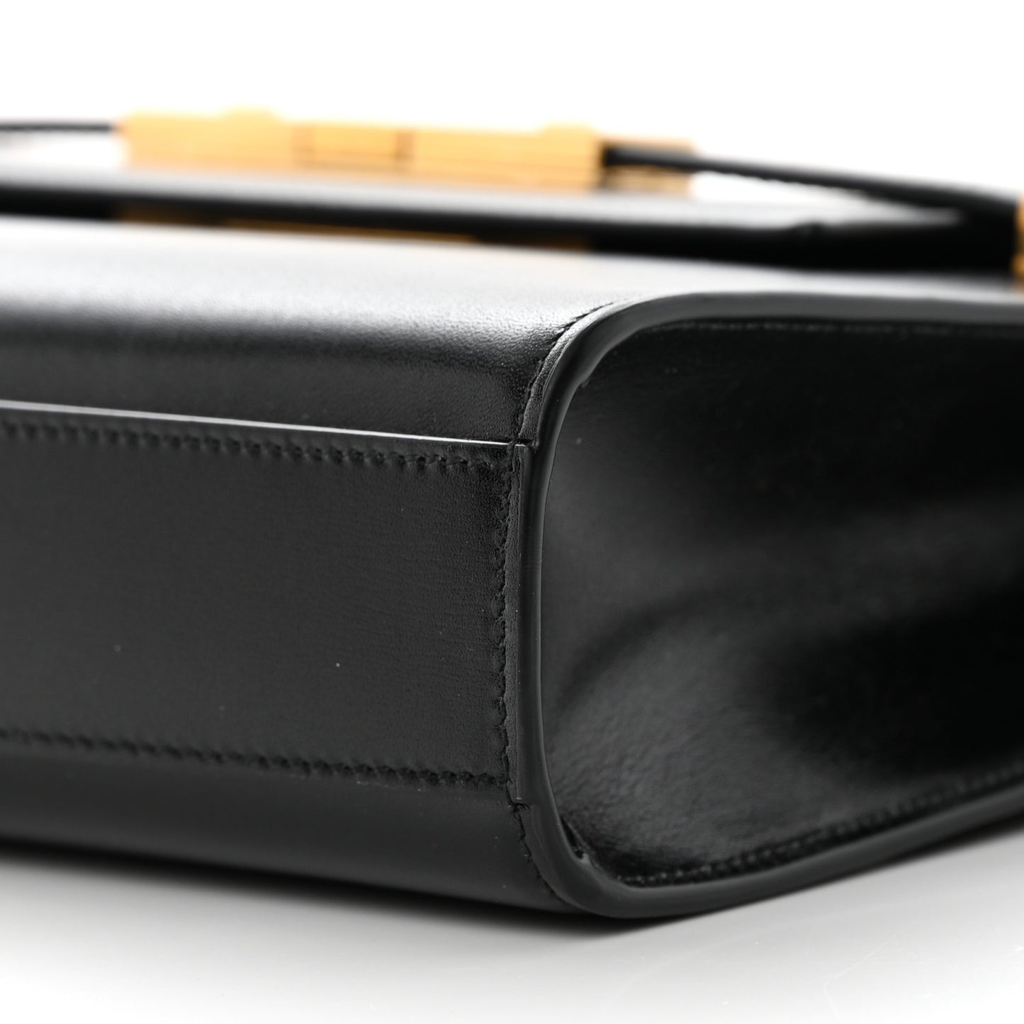 Smooth Calfskin Small Manhattan Shoulder Bag Black
